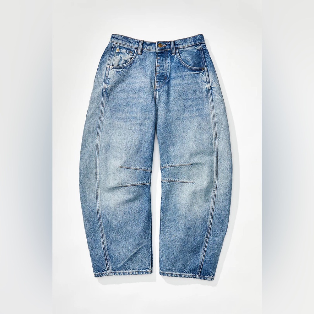 We The Free Good Luck Mid-Rise Barrel Jeans